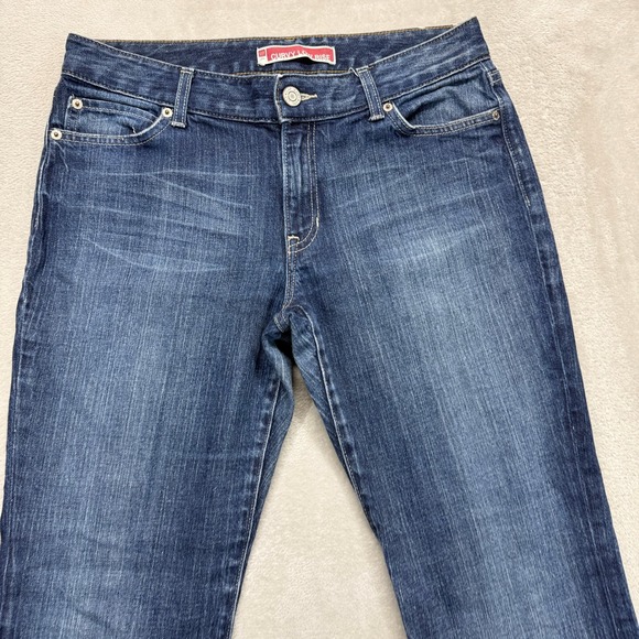 Vintage GAP Jeans Women's 10 Ankle Curvy Low Rise Flared Med Wash Distressed Hem - Picture 3 of 13